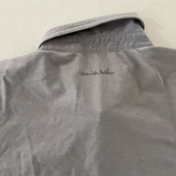 Travis Mathew Men's Large Polo Shirt Gray Short Sleeve Cotton Polyester - Picture 3 of 6
